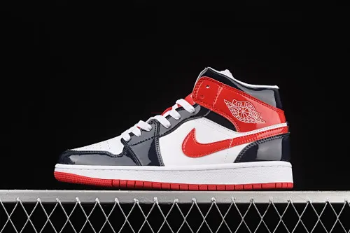 All categories Air Jordan Jordan series basketball shoes Air Jordan 1 Mid Air Jordan 1 Mid AJ1 Joe 1 patent leather color matching mid-top cultural basketball shoes DJ5984-400